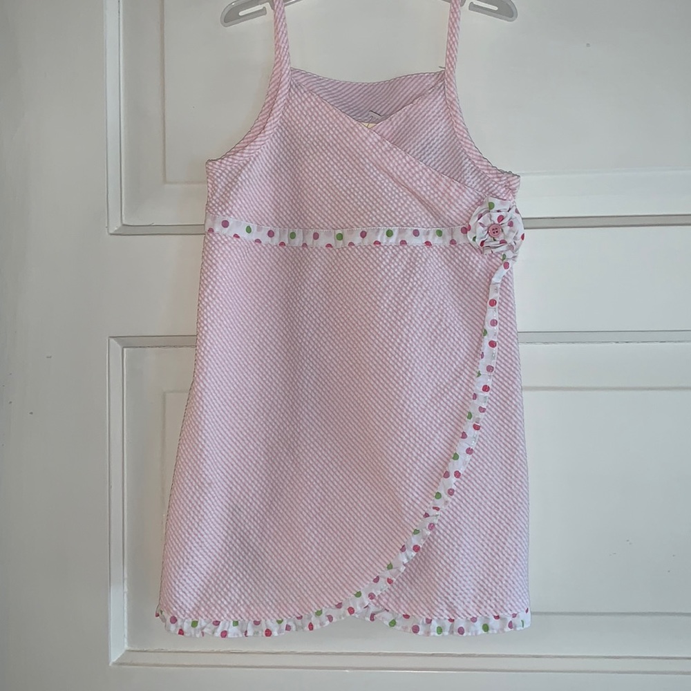 Pink/white seersucker sundress